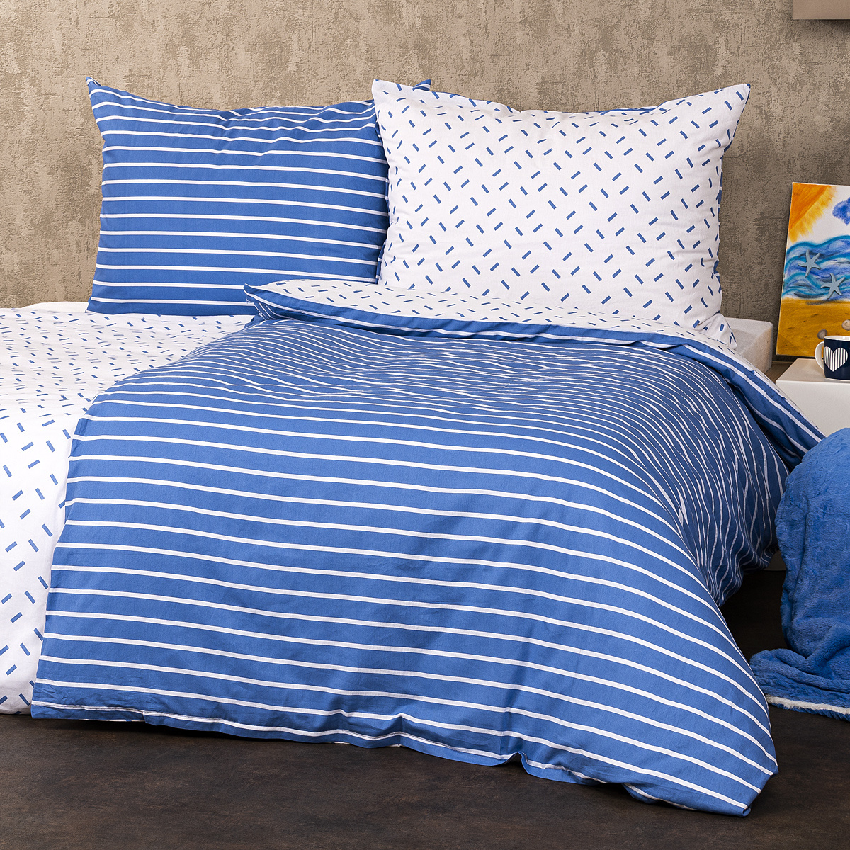 4Home-Bavlnene-obliecky-Pruhy-modra-140-x-220-cm-70-x-90-cm
